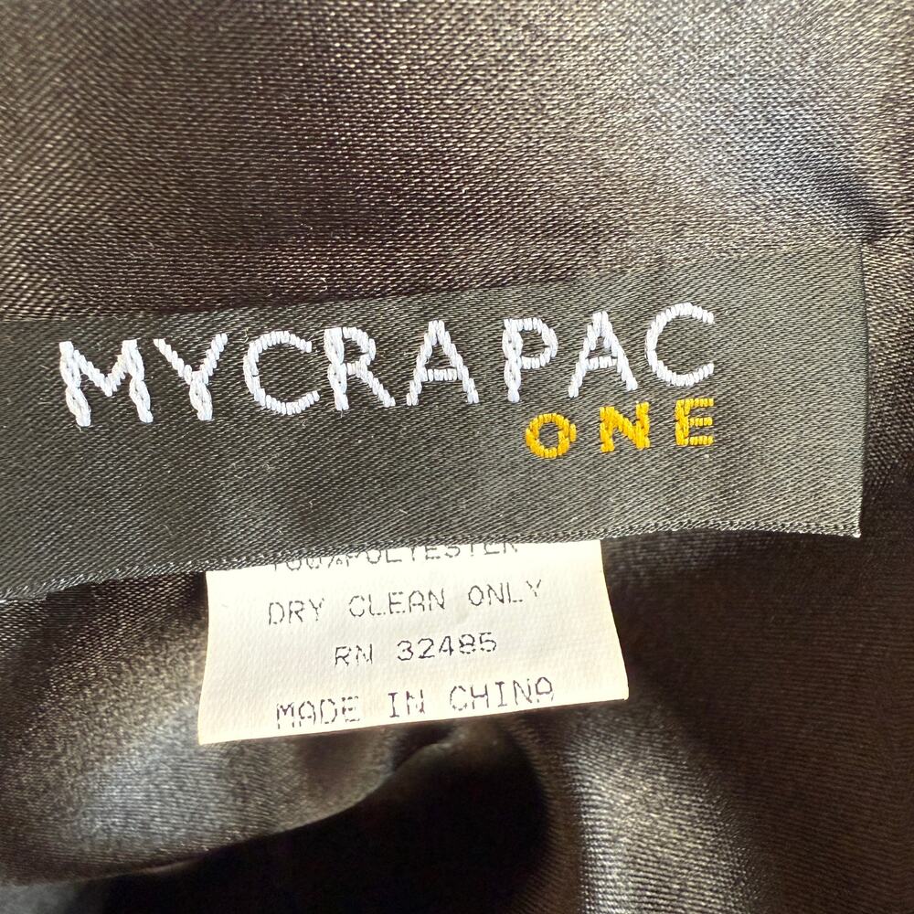 MYCRA PAC black Rain Coat  - Trench Double Breasted Classy EUC Sz 1 S/M - Picture 3 of 14